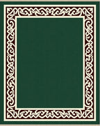 Deep Forest Green Linked Knot Border Rug