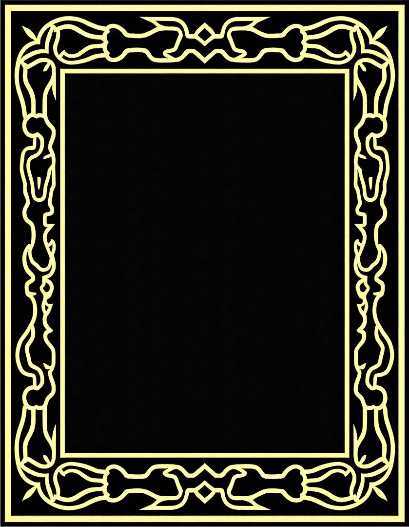 Golden Yellow Ornate Border Rug