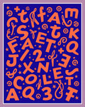 Alphabetical Scatter Colorful Orange Letter Rug