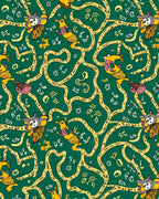 Whimsical Yellow Creature Green Swirl Rug
