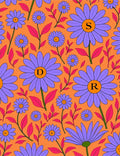 Groovy Purple Daisy Orange Floral Rug