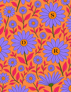 Groovy Purple Daisy Orange Floral Rug