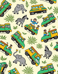 Whimsical Jungle Safari Adventure Vehicles Rug