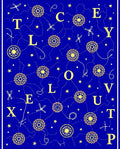 Yellow Wheel Starry Cosmic Blue Field Rug