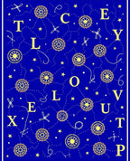 Yellow Wheel Starry Cosmic Blue Field Rug