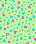 Playful Puzzle Pieces and Numbers Scattered Rug