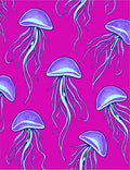 Vibrant Purple Jellyfish Aquatic Display Rug