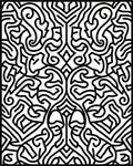 Intricate Black White Abstract Symmetry Rug