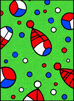 Retro Red Blue White Circles Graphic Rug
