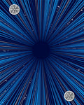 Radial Blue Starburst Abstract Rug