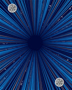 Radial Blue Starburst Abstract Rug