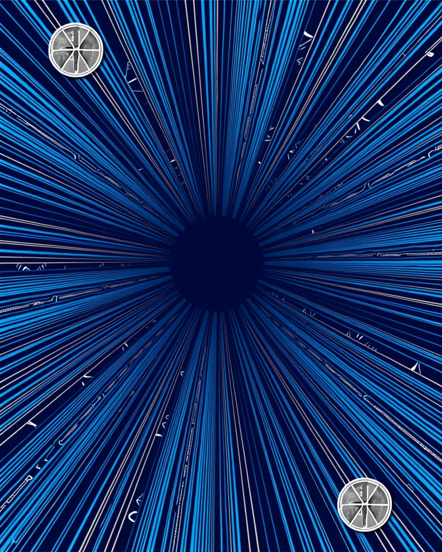 Radial Blue Starburst Abstract Rug