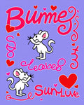 Cute White Mice Hearts Love Design Rug