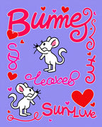 Cute White Mice Hearts Love Design Rug
