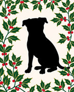Black Dog Holly Wreath Accent Rug
