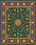Emerald Jewel Tone Floral Medallion Rug