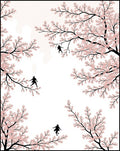 Delicate Pink Blossom Figures Canopy Rug
