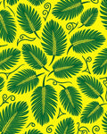Vibrant Green Leaf Tropical Swirl Rug