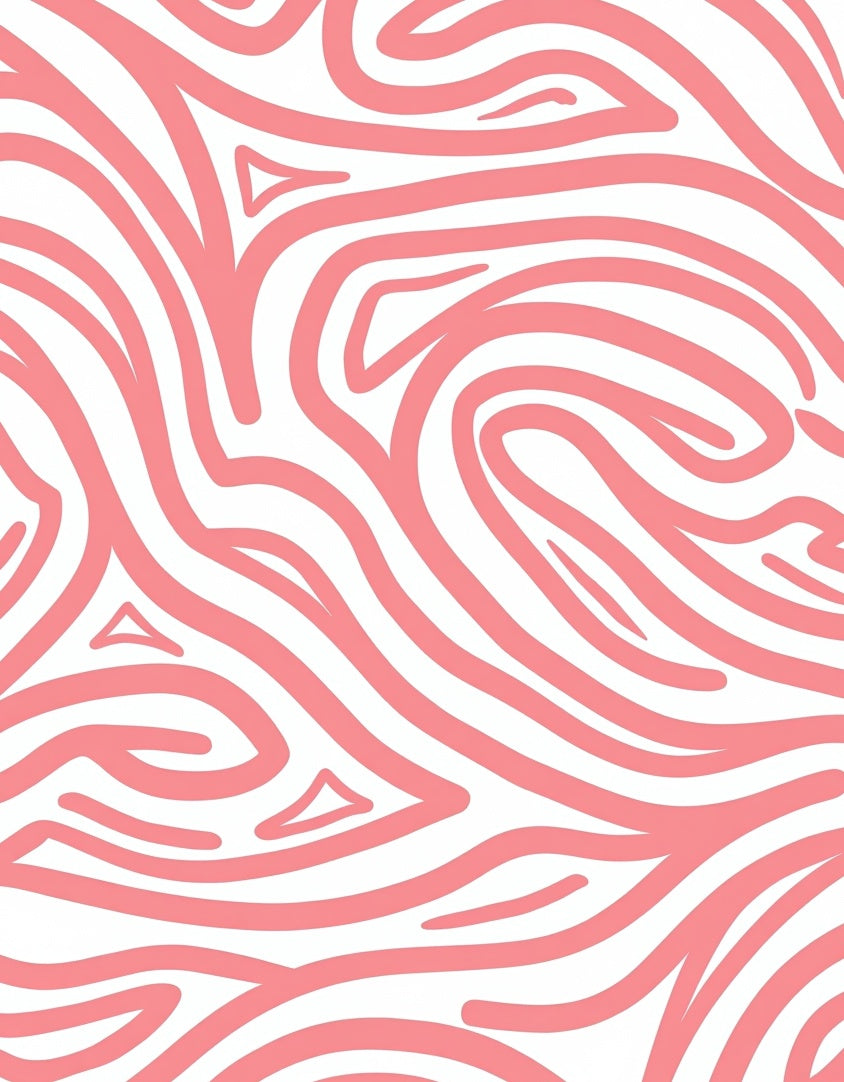 Coral Pink Swirl Animal Print Rug