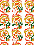 Bold Orange Floral Burst Rug