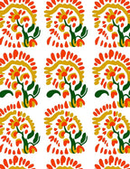 Bold Orange Floral Burst Rug