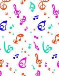 Vibrant Musical Notes and Stars Rug