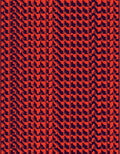 Vibrant Red Geometric Grid Rug