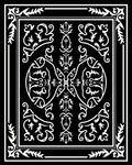 Black White Ornate Scrollwork Art Nouveau Rug