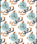 Abstract Teal Orange Calligraphic Elements Rug