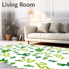 Playful Green Baby Dinosaur Scatter Rug