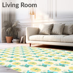 Pastel Yellow Blue Organic Roundlets Rug
