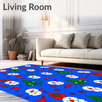 Blue Snowman Christmas Tree Star Fox Rug