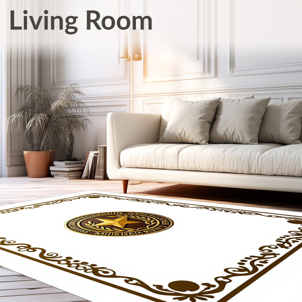 Ornate Gold Frame Star Medallion Rug