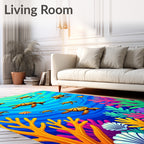 Vibrant Sea Turtle Coral Reef Wonderland Rug