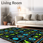 Retro Alien Dinosaur Starburst Rug