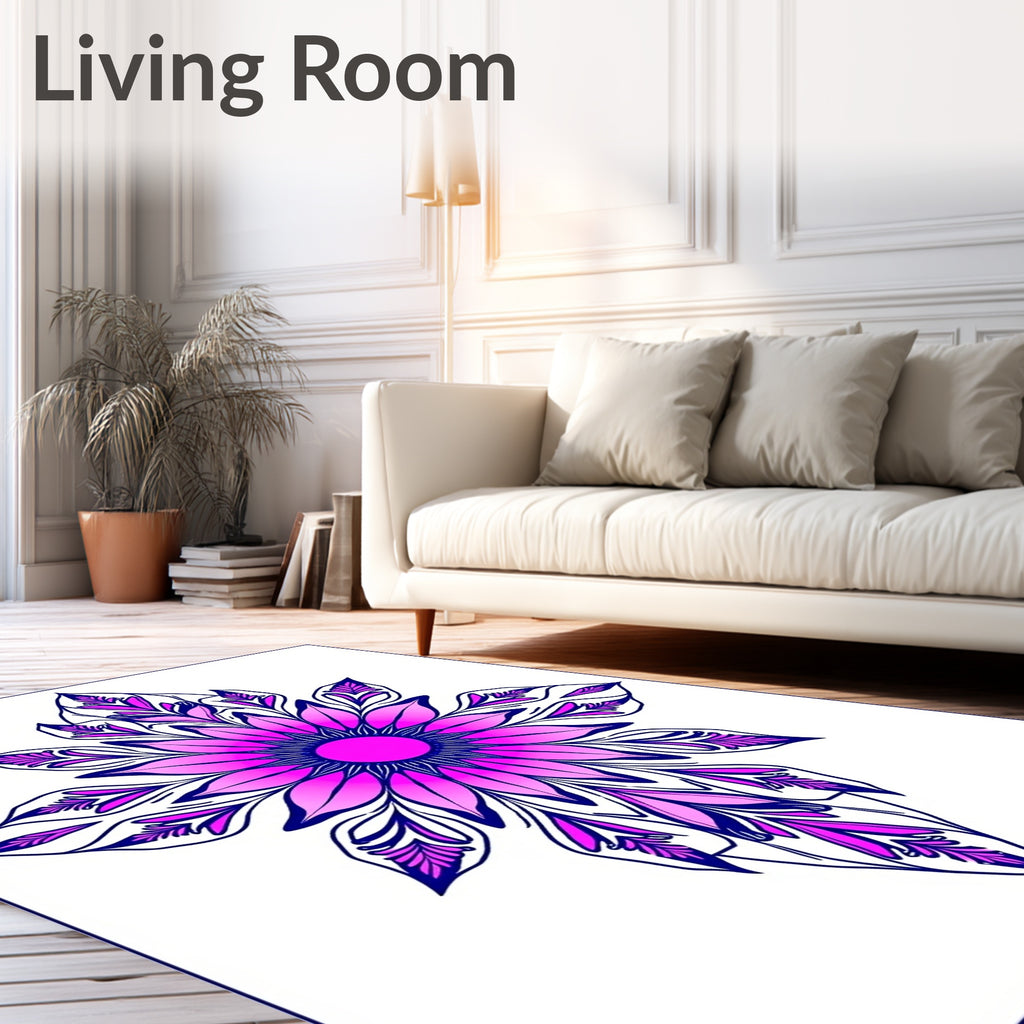 Vibrant Magenta Floral Medallion Rug