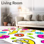 Vibrant Fruit Medley Collage Rug