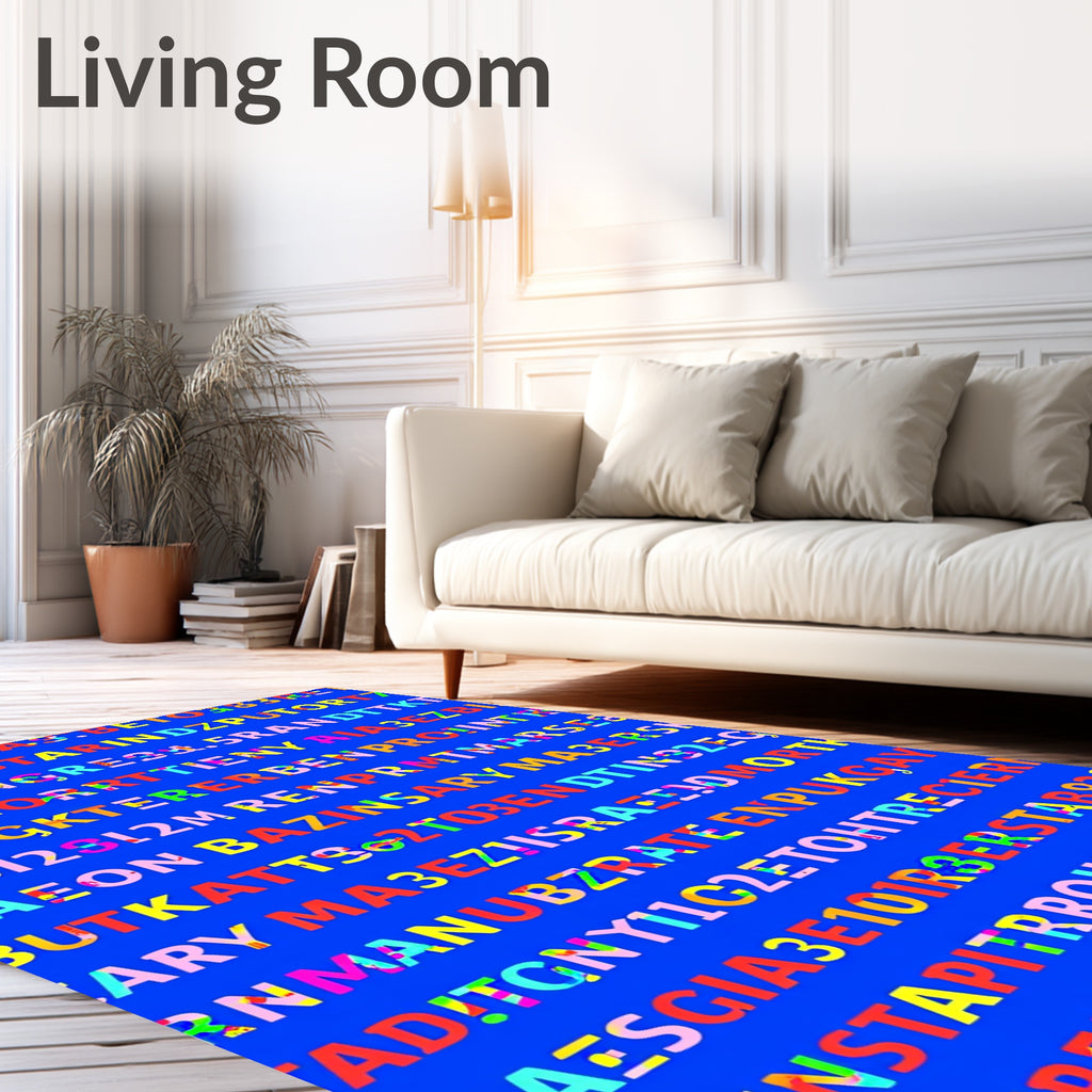 Vibrant Multicolored Alphabet Collage Rug