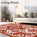 Terracotta Filigree Floral Arrangement Rug