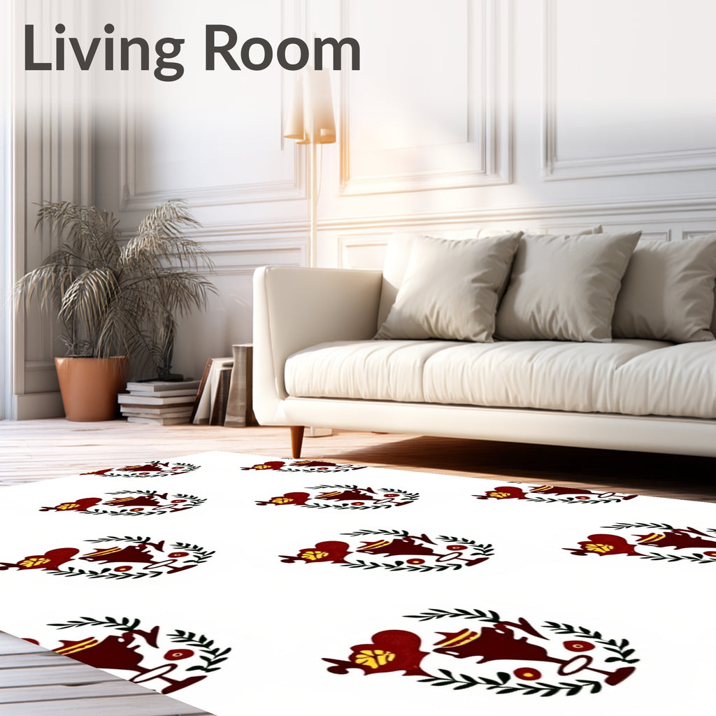 Crimson Laurel Trophy Emblem Rug