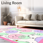 Playful Fluffy Cloud Bird Collection Rug