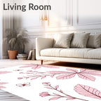 Pink Foliage and Butterfly Garden Rug