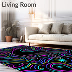 Neon Horse Cosmic Swirl Rug