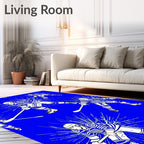 Bold Blue Hockey Player Explosion Rug