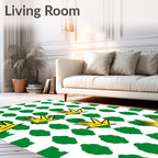 Yellow Crown Green Diamond Collage Rug