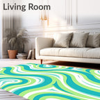 Oceanic Swirls Green Aqua Rug