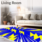 Electric Yellow Lightning Bolt Burst Rug