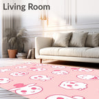 Playful Pink Ghost Friends Collection Rug