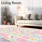 Whimsical Alphabet Blocks Pastel Rug