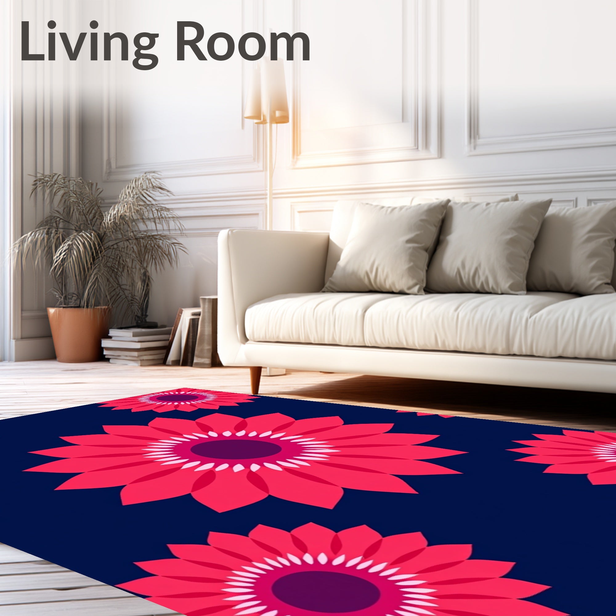 Bold Red Floral Repeat Rug